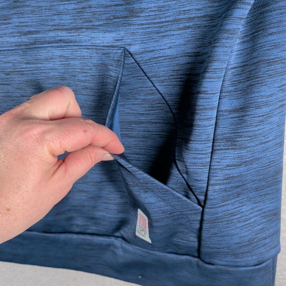 Topo Designs Crewneck Sweatshirt Men's L Blue Heavyweight Fleece Lined Outdoor - Picture 6 of 8